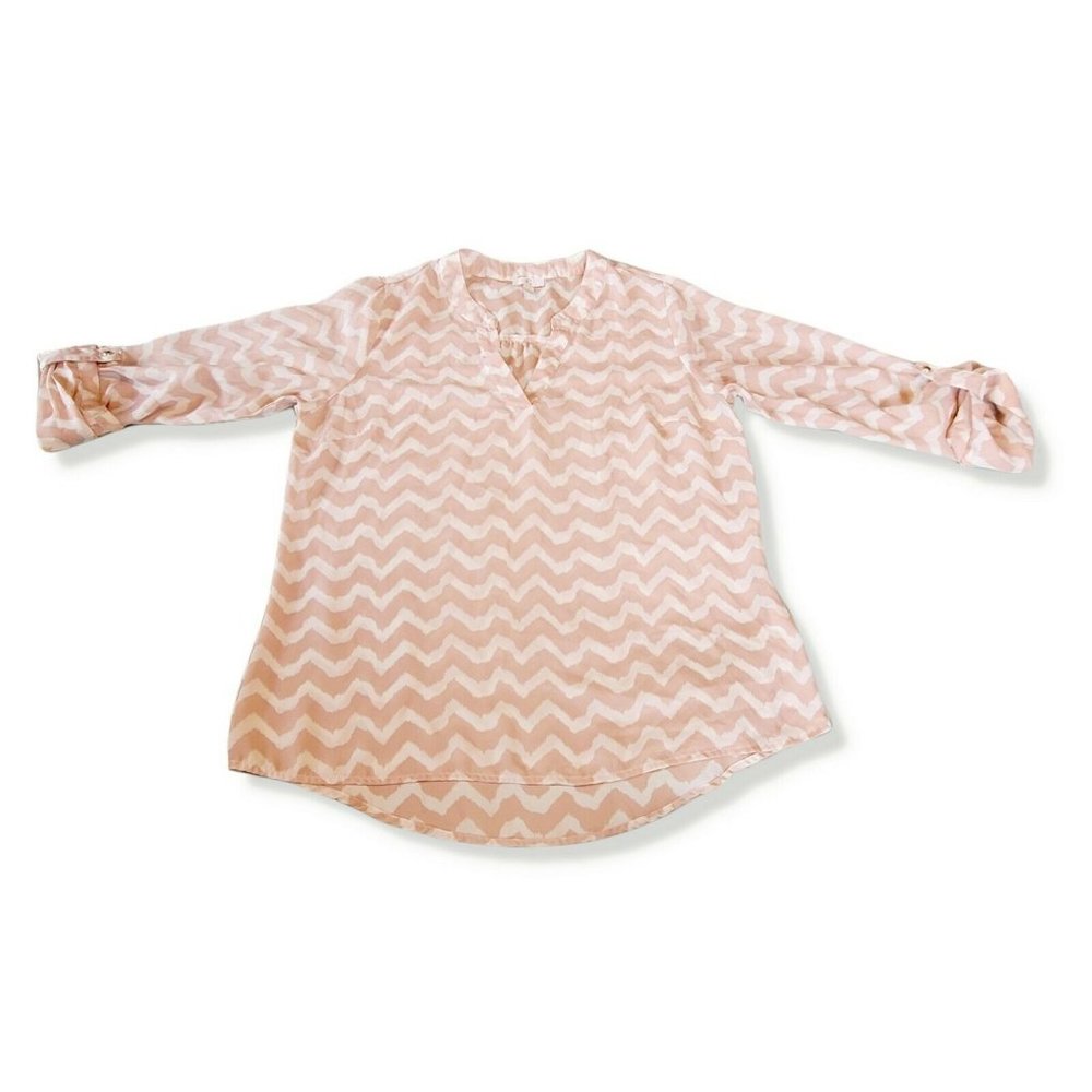 Charming Charlie Sheer Blouse Womens Size Large L Long Sleeve